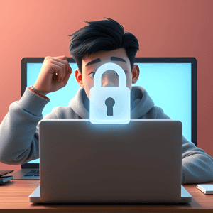 A_young_Southeast_Asian_man_in_a_hoodie_scratching_his_head_in_front_of_a_laptop_showing_WITHDRAWAL__3474372538